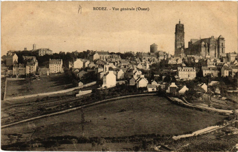 Carte postale ancienne Rodez - Vue générale à Rodez