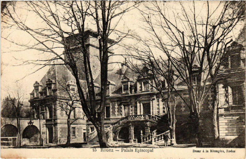 Carte postale ancienne Rodez - Palais Episcopal à Rodez