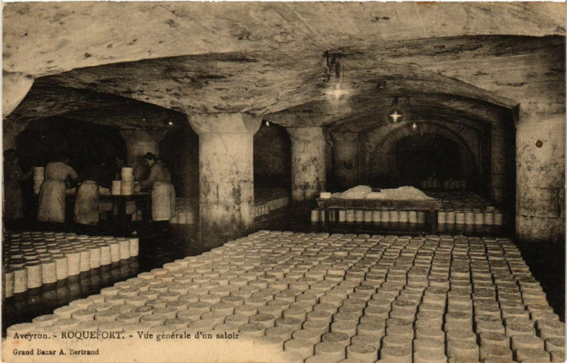 Carte postale ancienne Roquefort - Vue générale d'un saloir