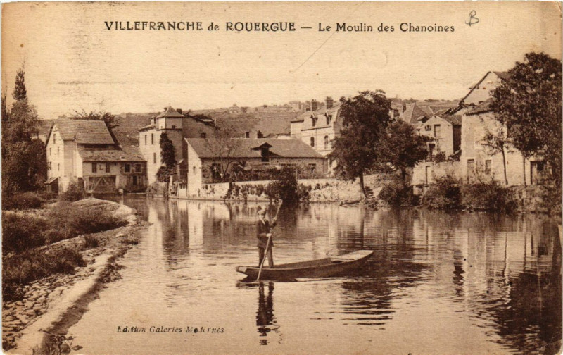 Carte postale ancienne Villefranche-de-Rouergue - Le Moulin des Chanoines à Villefranche-de-Rouergue