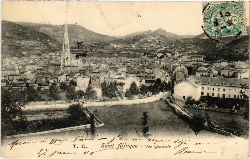Carte postale ancienne Saint-Affrique - Vue générale à Saint-Affrique