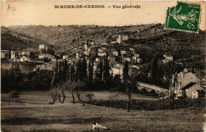 Carte postale ancienne Saint-Rome de Cernon - Vue générale à Saint-Rome-de-Cernon