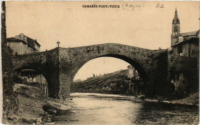Carte postale ancienne Camares pont Vieux à Camarès