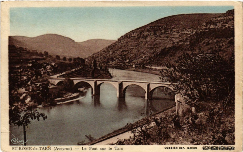 Carte postale ancienne Saint-Rome du Tarn - Le Pont sur le Tarn