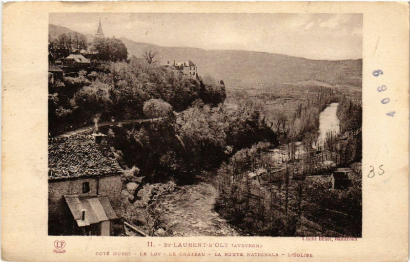 Carte postale ancienne Saint-Laurent d'Olt à Saint-Laurent-d'Olt