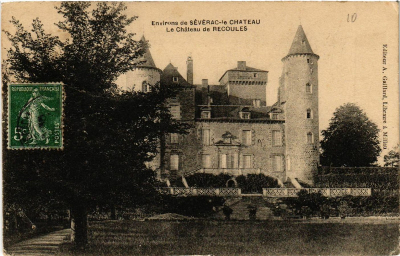 Carte postale ancienne Environs de Severac-le-Chateau - Le Chateau de Recoules