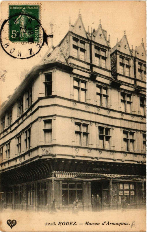 Carte postale ancienne Rodez - Maison d'Armagnac à Rodez