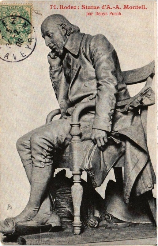 Carte postale ancienne Rodez - Statue d'A. à Rodez