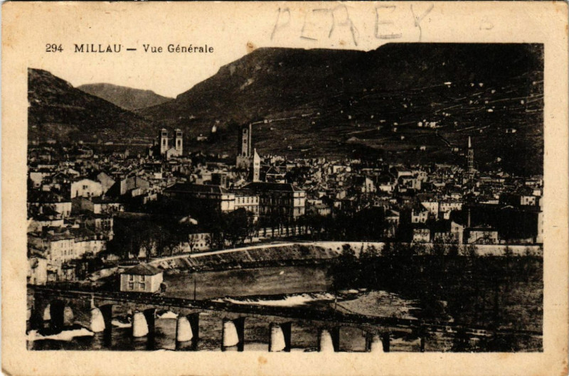 Carte postale ancienne Millau - Vue générale à Millau