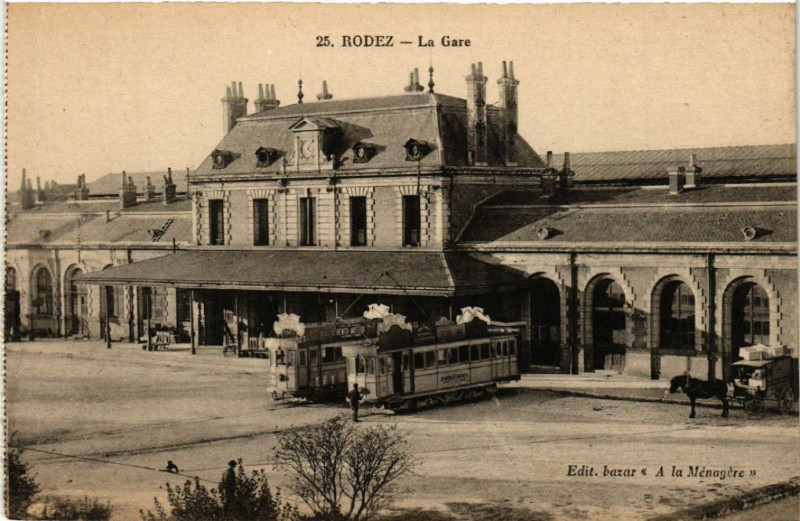 Carte postale ancienne Rodez - La Gare à Rodez