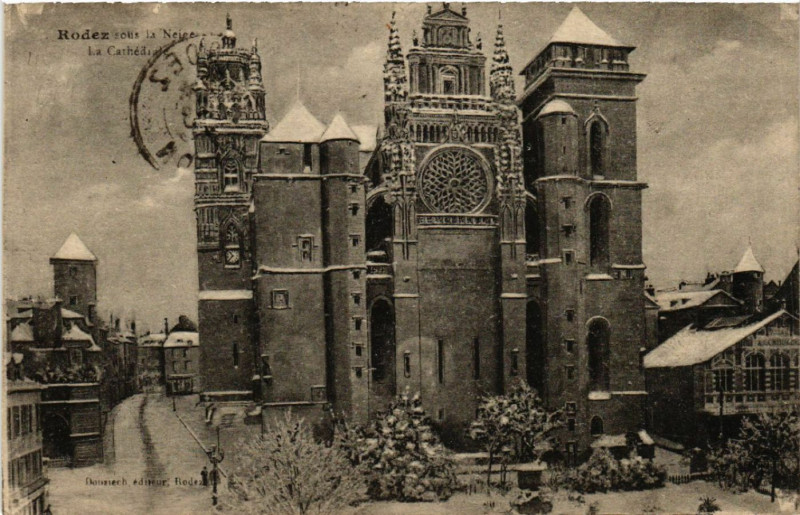 Carte postale ancienne Rodez - La Neige à Rodez