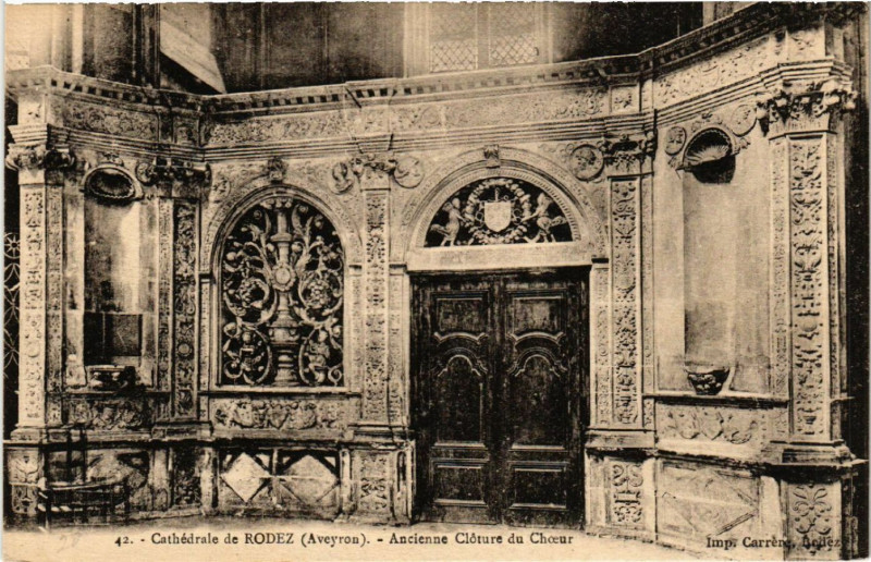 Carte postale ancienne Cathédrale de Rodez - Ancienne Cloture du Choeur à Rodez