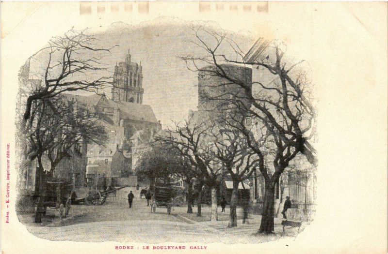 Carte postale ancienne Rodez - Le Boulevard Gally à Rodez