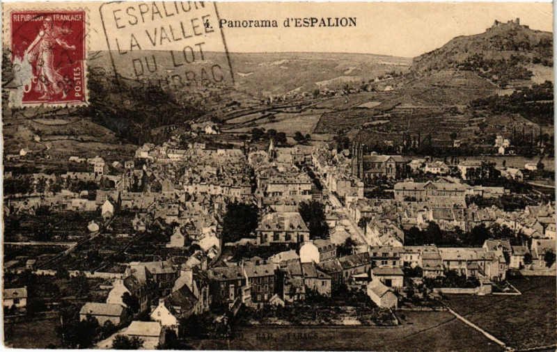 Carte postale ancienne Panorama d'Espalion à Espalion
