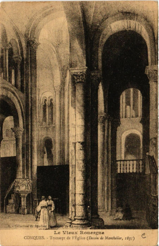 Carte postale ancienne Conques - Transept de l'Eglise