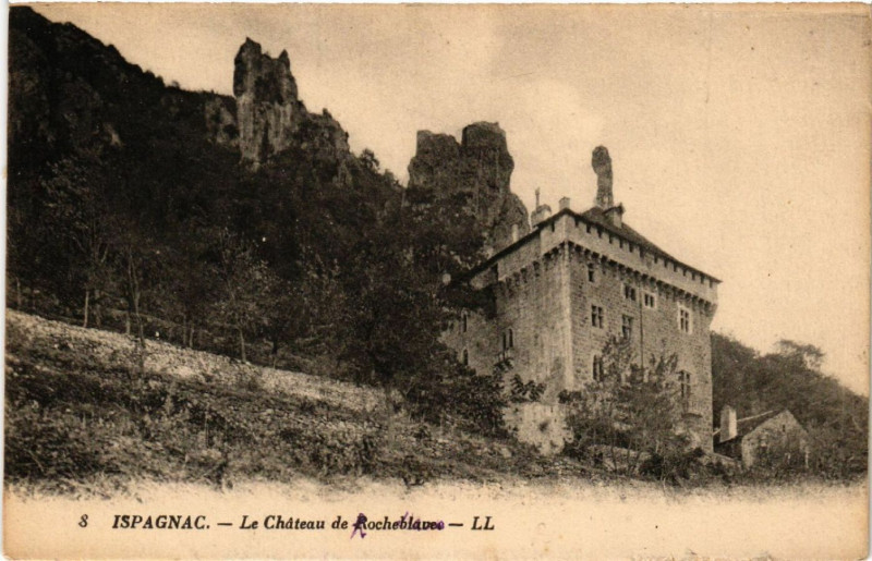 Carte postale ancienne Ispagnac - Le Chateau de Rocheblavec