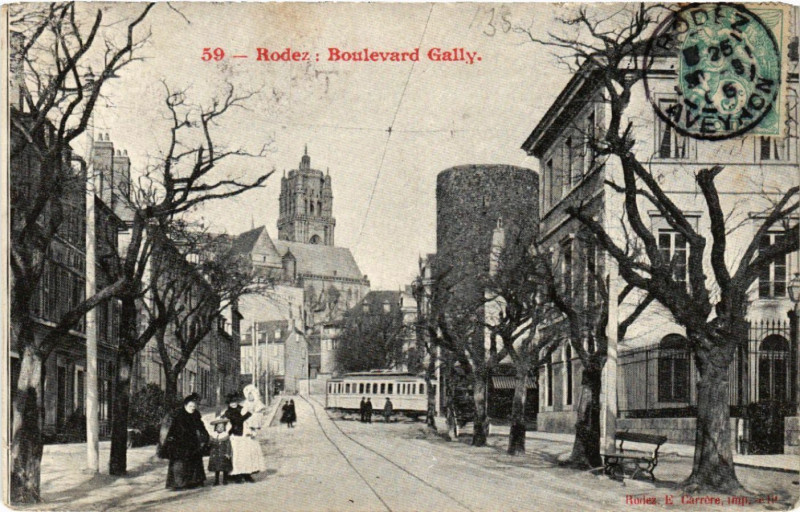 Carte postale ancienne Rodez - Boulevard Gally à Rodez
