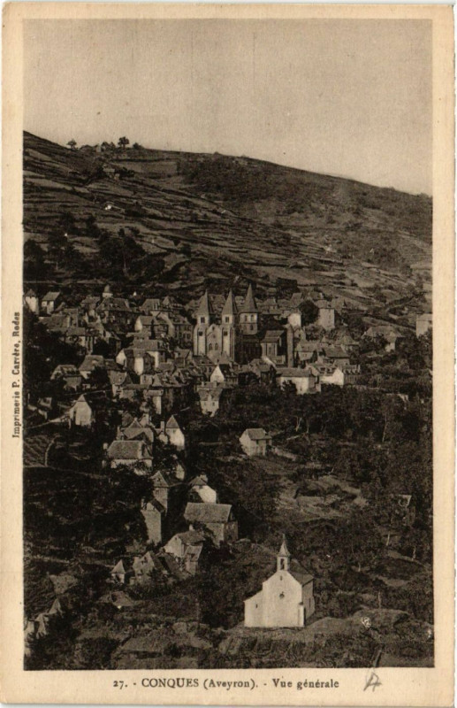 Carte postale ancienne Conques - Vue générale