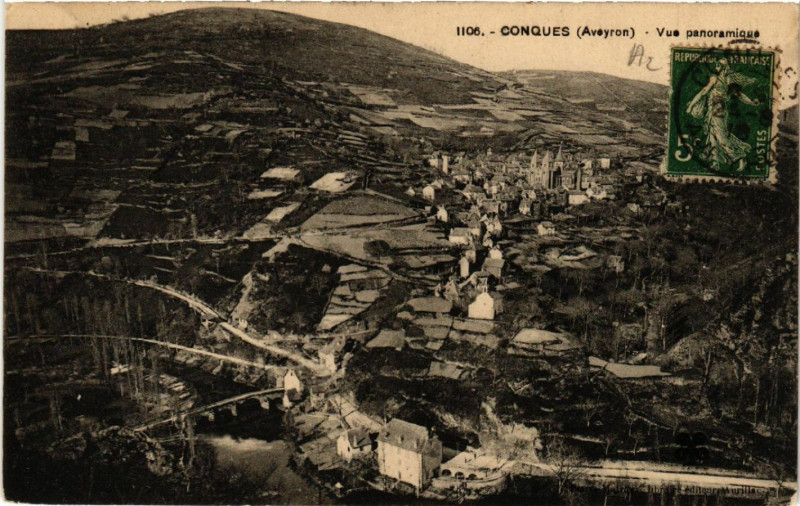 Carte postale ancienne Conques - Vue générale