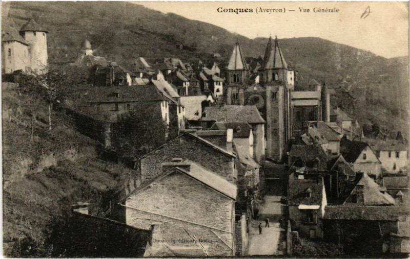 Carte postale ancienne Conques - Vue générale