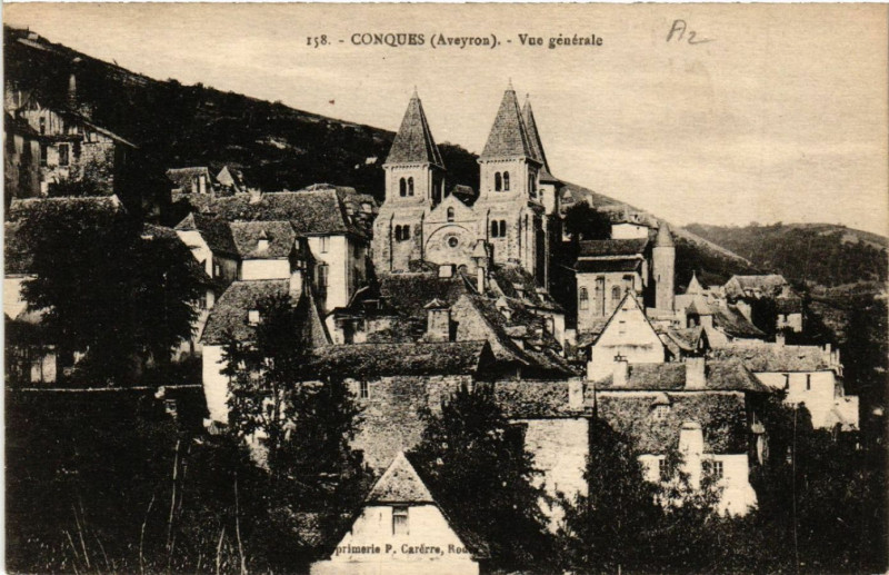 Carte postale ancienne Conques - Vue générale