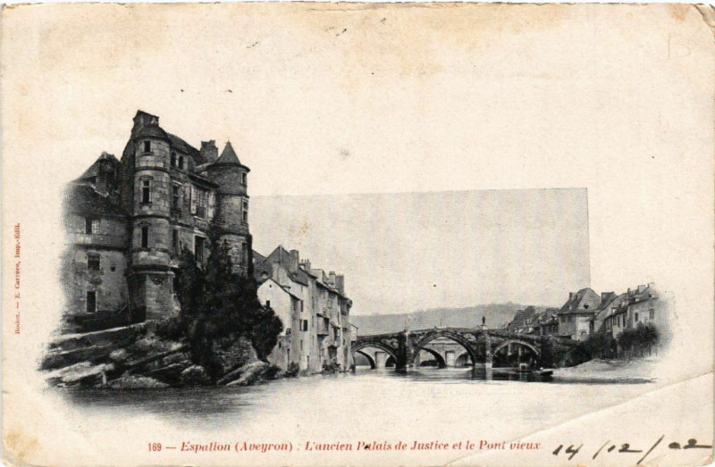 Carte postale ancienne Espalion - L'ancien PAlais de Justice à Espalion