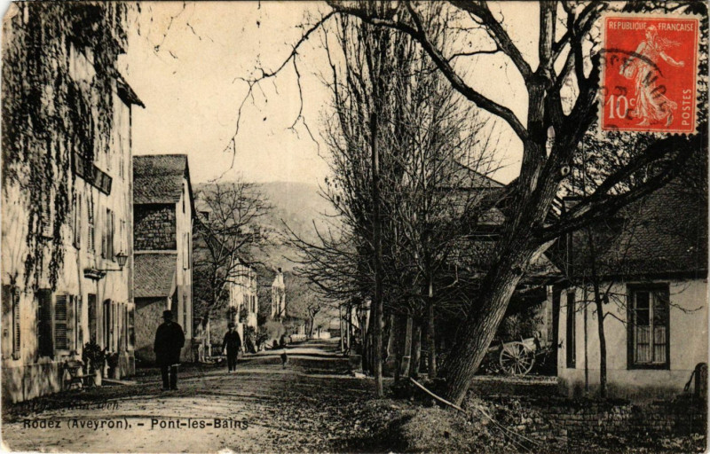 Carte postale ancienne Rodez - Pont les Bains à Rodez