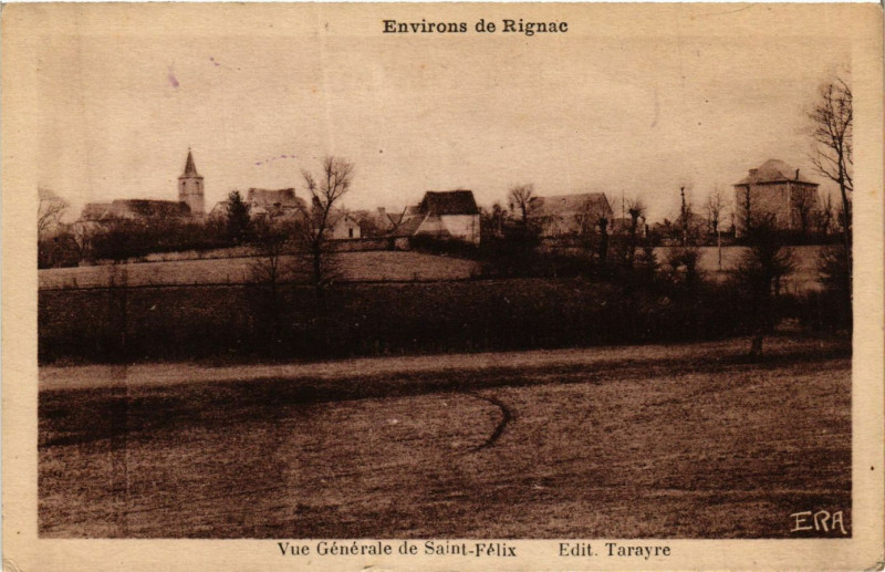 Carte postale ancienne Envirns de Rignac - Vue générale de Saint-Felix à Rignac