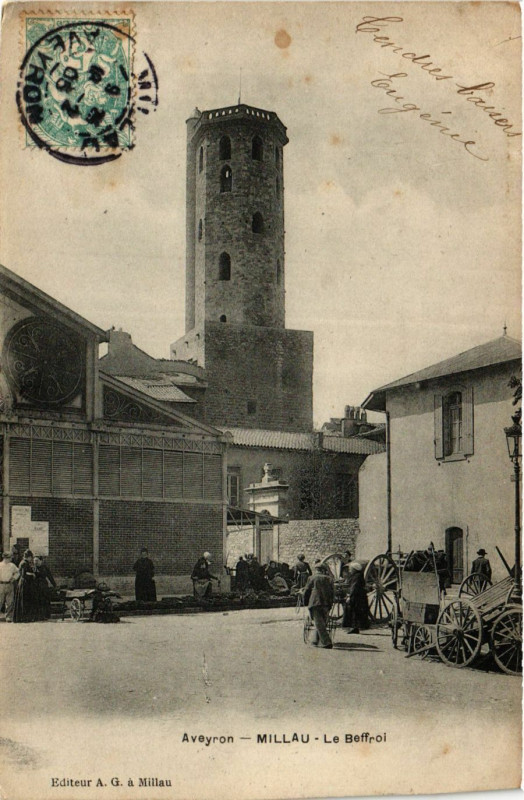 Carte postale ancienne Millau - Le Beffroi à Millau