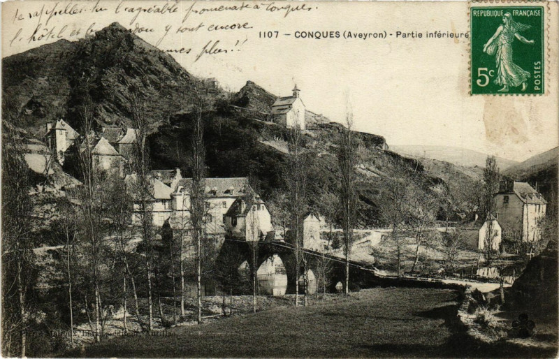Carte postale ancienne Conques - Partie inférieure