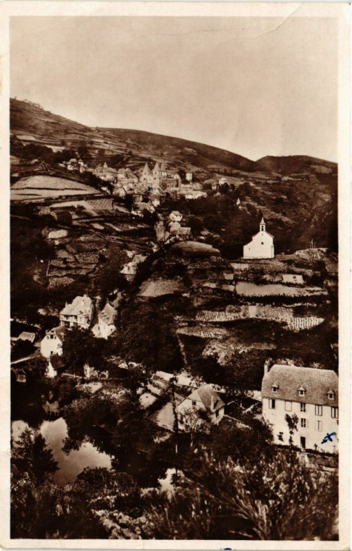Carte postale ancienne Conques - Vue générale