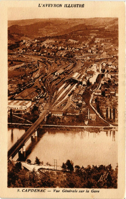 Carte postale ancienne L'Aveyron Illustré - Capdenac - Vue Générale sur la Gare