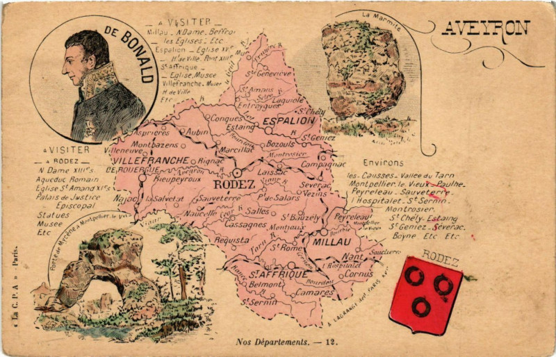 Carte postale ancienne Nos Départments - Aveyron
