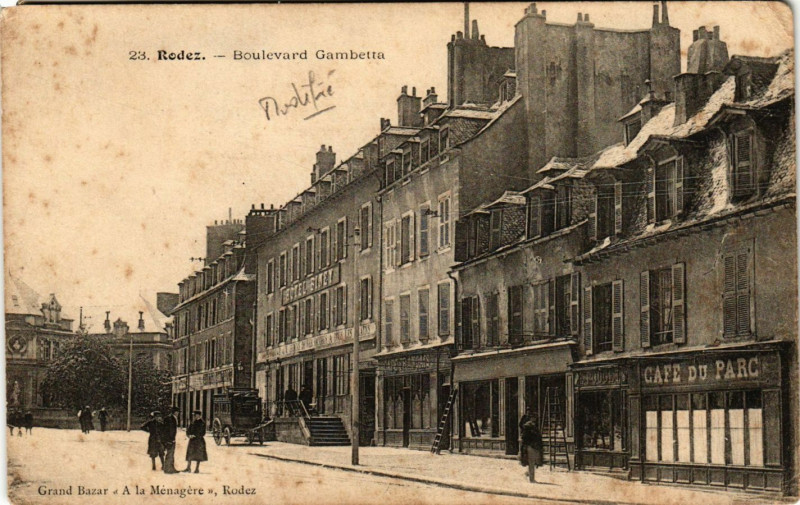 Carte postale ancienne Rodez - Boulevard Gambetta à Rodez