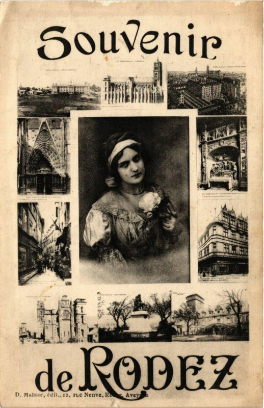 Carte postale ancienne Souvenir de Rodez à Rodez