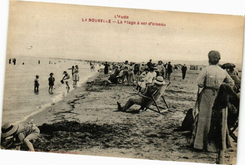 Carte postale ancienne La Nouvelle-La Plage a vol d'oiseau