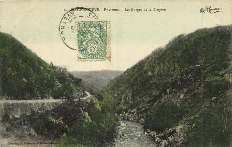 Carte postale ancienne Sainte-Genevieve- Environs - Les Gorges de la Truyére