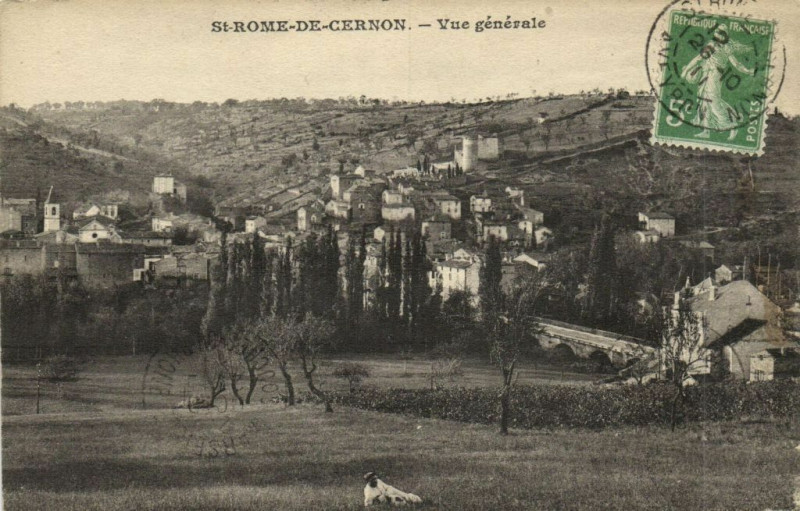 Carte postale ancienne Sainte-Rome-de-Cernon - Vue générale