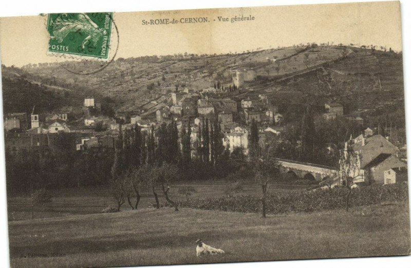 Carte postale ancienne Sainte-Rome-de-Cernon - Vue générale