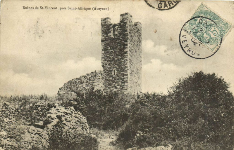 Carte postale ancienne Ruines de Saint-Vincent prés Saint-Affrique à Saint-Affrique