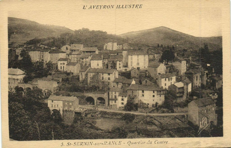 Carte postale ancienne Saint-Sernin-sur-Rance - Quartier du Cenre à Saint-Sernin-sur-Rance