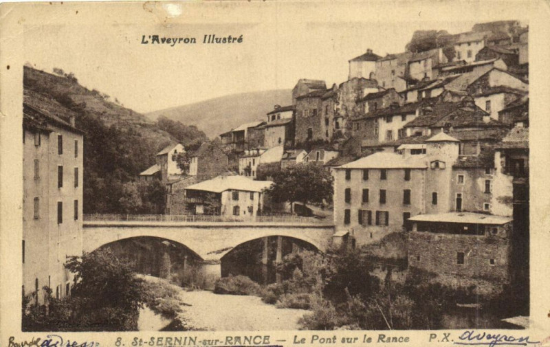 Carte postale ancienne Saint-Sernin-sur-Rance - Le Pont sur le Rance à Saint-Sernin-sur-Rance