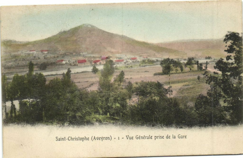 Carte postale ancienne Saint-Christophe - Vue générale prise de la Gare