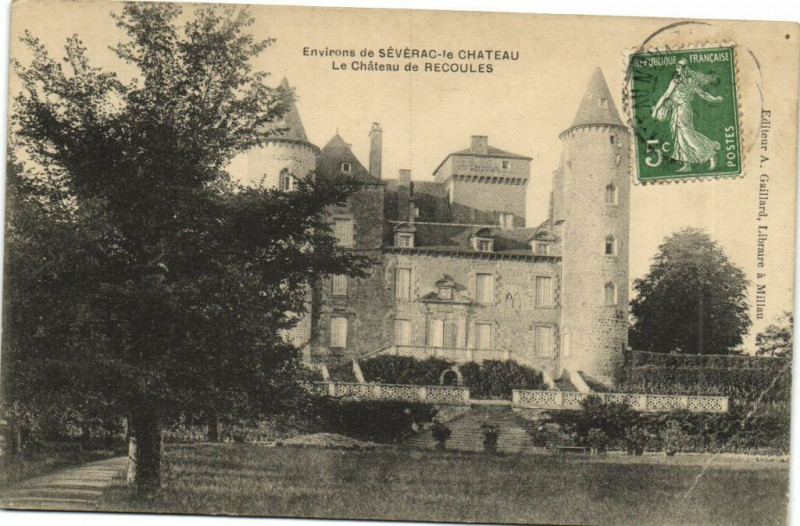 Carte postale ancienne Environs de Severac-le-Chateau - Le Chateau de Recoules