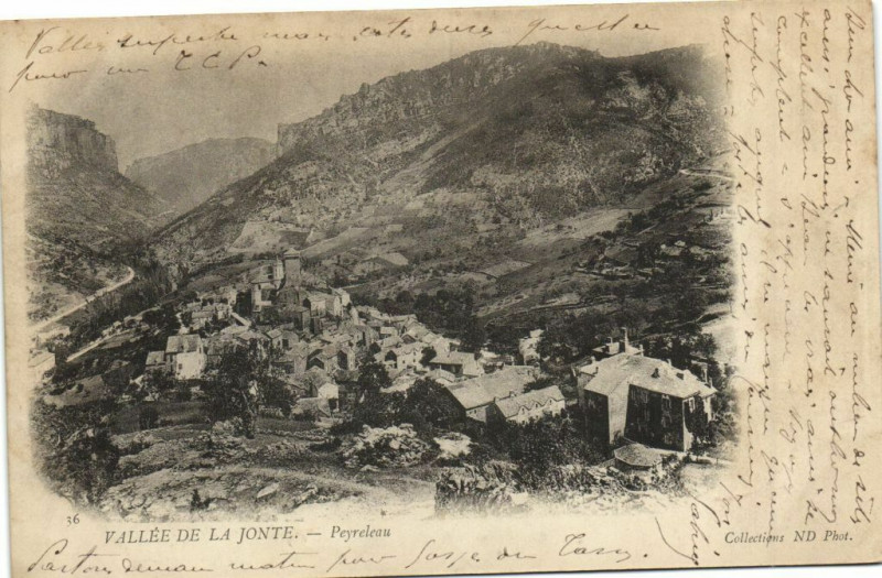 Carte postale ancienne Vallée de la Jonte - Peyreleau à Peyreleau