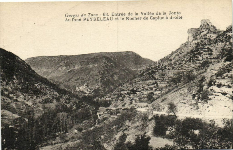 Carte postale ancienne Gorges du Tarn - Entrée de la Vallée de la Jonte