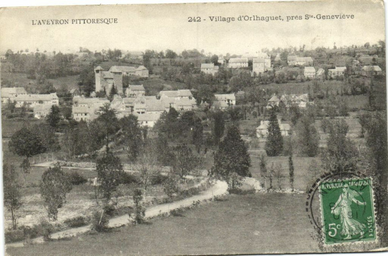 Carte postale ancienne Village d'Orlhaguet prés Sainte-Genevieve