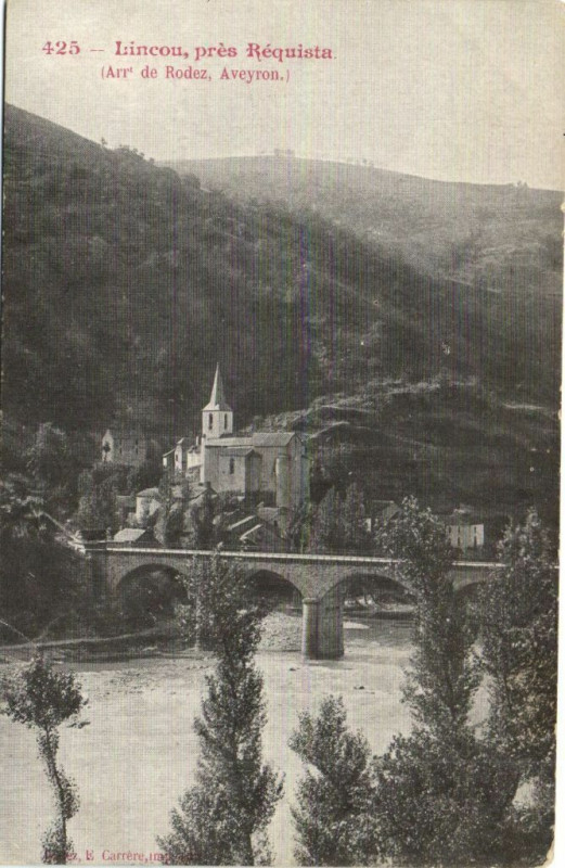 Carte postale ancienne Lincou prés Requista à Réquista