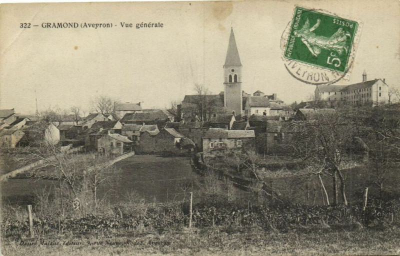 Carte postale ancienne Gramond - Vue générale à Gramond
