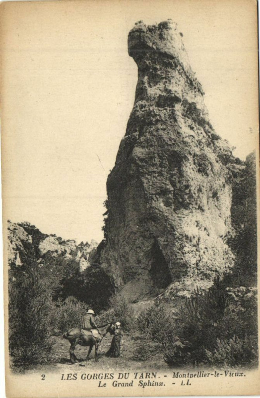 Carte postale ancienne Montpellier-le-Vieux - Le Grand Sphinx